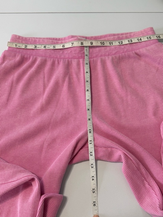 Sundry Sonnyside Pink Waffle Knit Wide Leg Pants Large Lounge Relaxed Fit - Picture 10 of 11